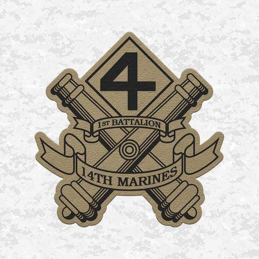 1st Battalion 14th Marines Unit "At the Ready" | Leather Patch | Velcro Backed