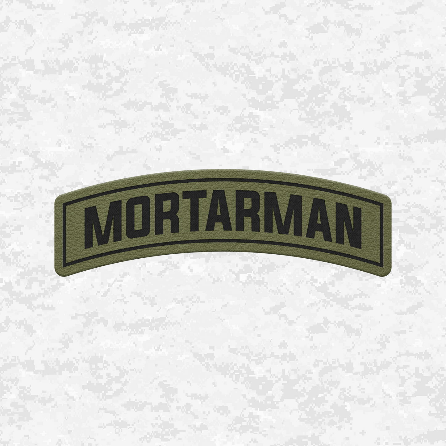 Mortarman Tab Insignia | Leather Patch | Velcro Backed
