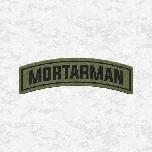 Mortarman Tab Insignia | Leather Patch | Velcro Backed