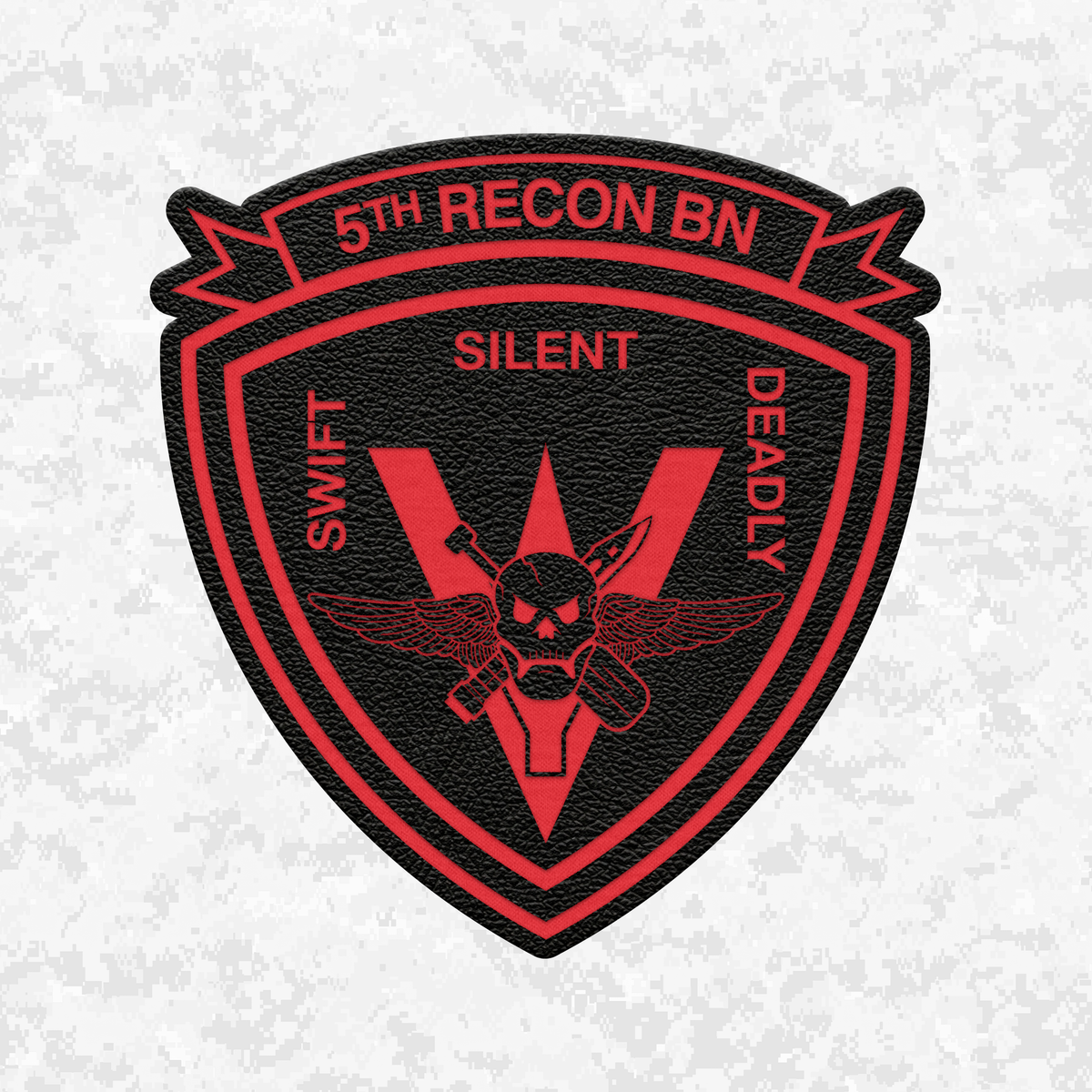 5th Reconnaissance Battalion Unit "Swift, Silent, Deadly" | Leather Patch | Velcro Backed