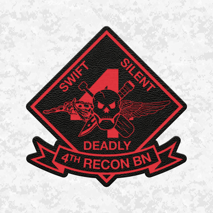 4th Reconnaissance Battalion Unit "Swift, Silent, Deadly" #2 | Leather Patch | Velcro Backed