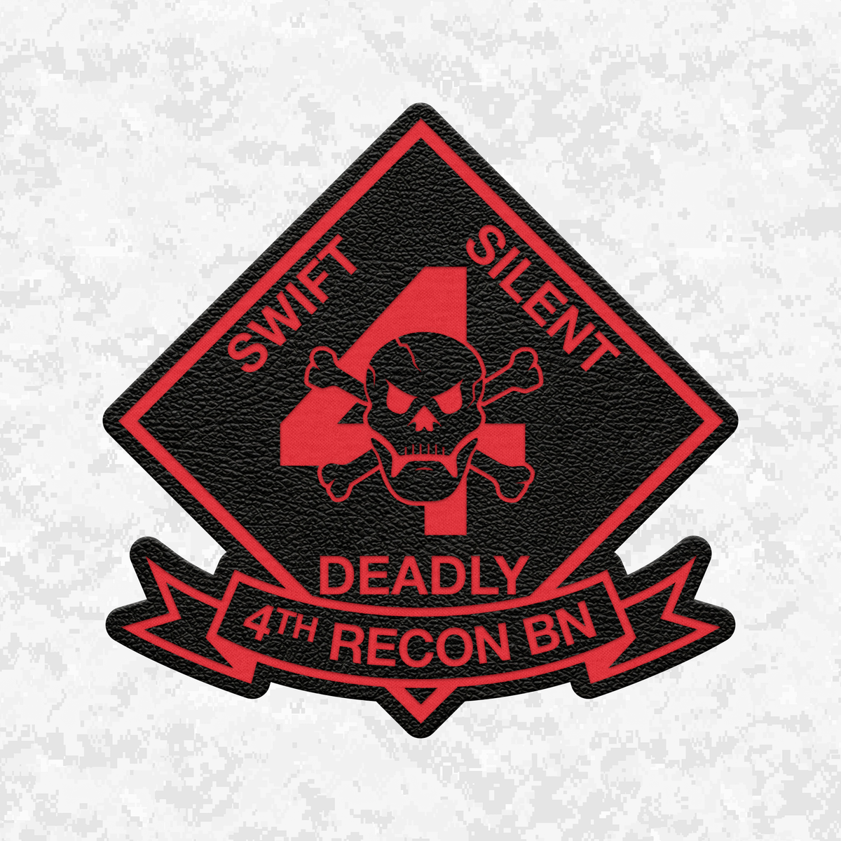 4th Reconnaissance Battalion Unit "Swift, Silent, Deadly" #1 | Leather Patch | Velcro Backed