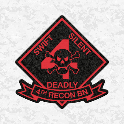 4th Reconnaissance Battalion Unit "Swift, Silent, Deadly" #1 | Leather Patch | Velcro Backed