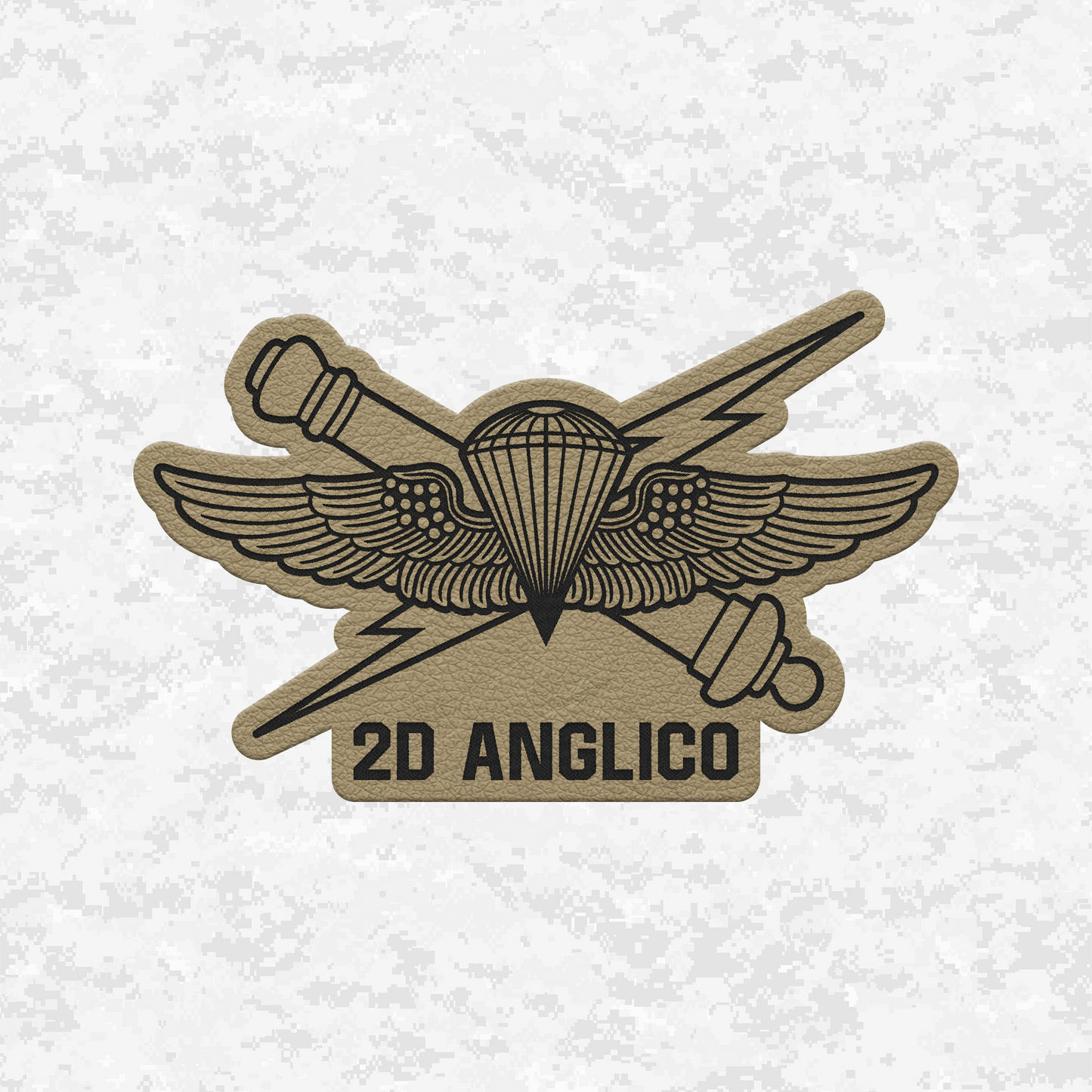2d ANGLICO | Air Naval Fire | Leather Patch | Velcro Backed