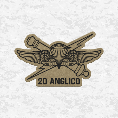 2d ANGLICO | Air Naval Fire | Leather Patch | Velcro Backed