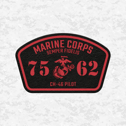 MOS 7562 CH-46 Pilot | Leather Patch | Velcro Backed