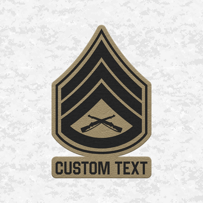 Custom E6 Staff Sergeant of Marines | Leather Patch | Velcro Backed