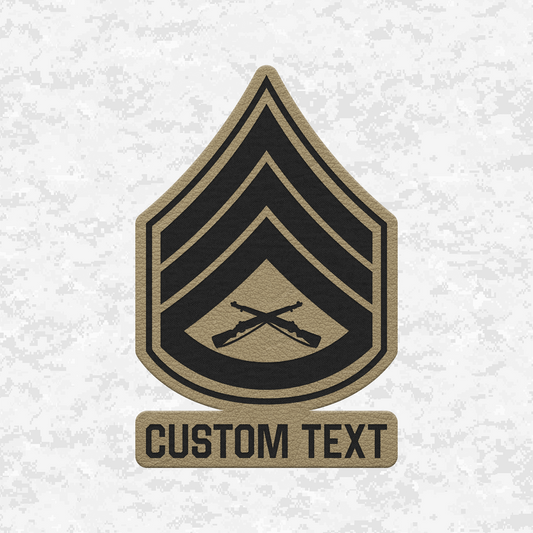 Custom E6 Staff Sergeant of Marines | Leather Patch | Velcro Backed