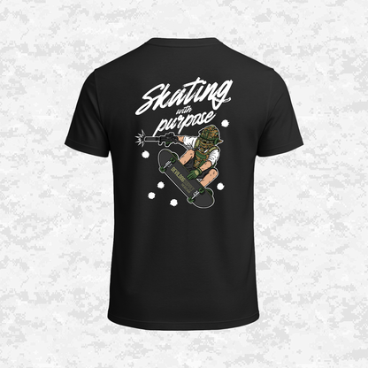 Skating With Purpose - Marine in Skate (marpat forest) | T-shirt