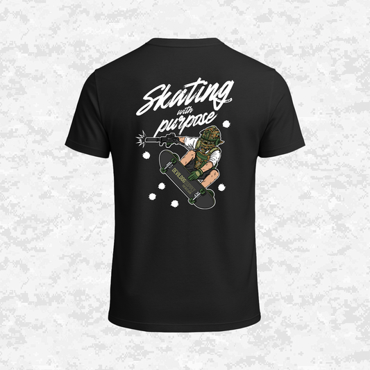 Skating With Purpose - Marine in Skate (marpat forest) | T-shirt
