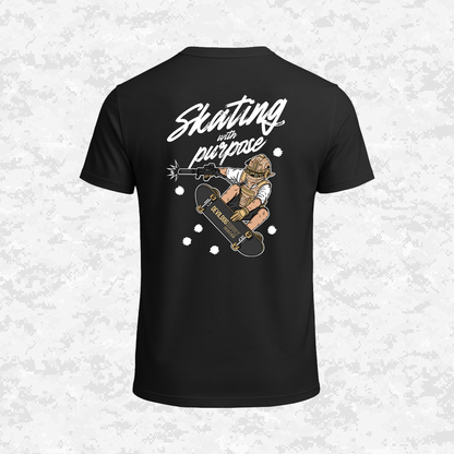 Skating With Purpose - Marine in Skate (marpat desert) | T-shirt