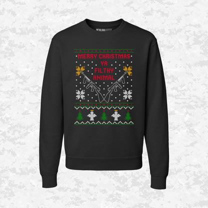 Merry Christmas | Ya Filthy Animal | Ugly Christmas Sweaters