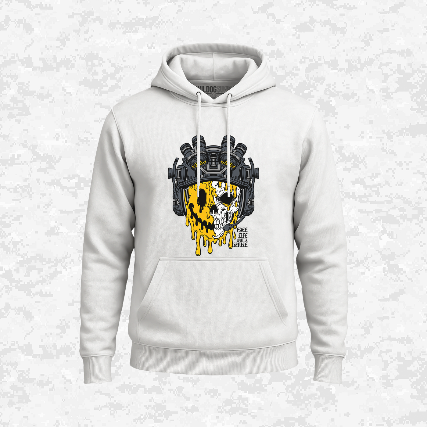 Face Life with a Smile | Tactical Skull | Hoodie