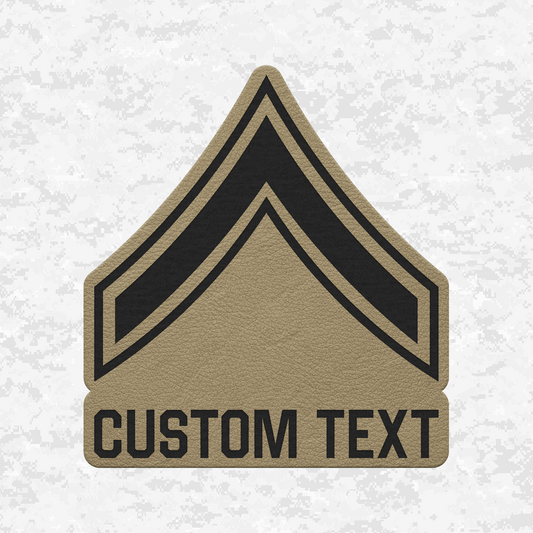 Custom E2 Private First Class of Marines | Leather Patch | Velcro Backed