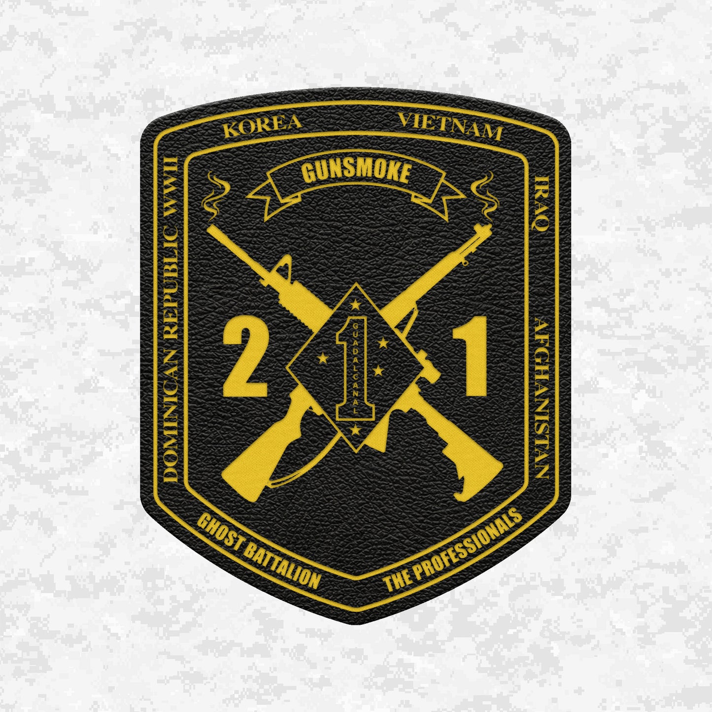 2nd Battalion 1st Marines Unit "Gunsmoke" | Leather Patch | Velcro Backed