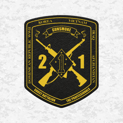 2nd Battalion 1st Marines Unit "Gunsmoke" | Leather Patch | Velcro Backed