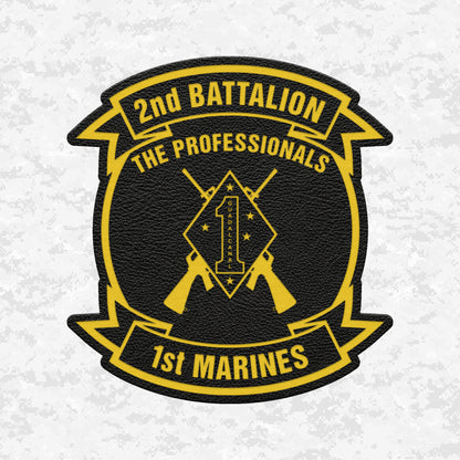 2nd Battalion 1st Marines Unit "The Professionals" | Leather Patch | Velcro Backed