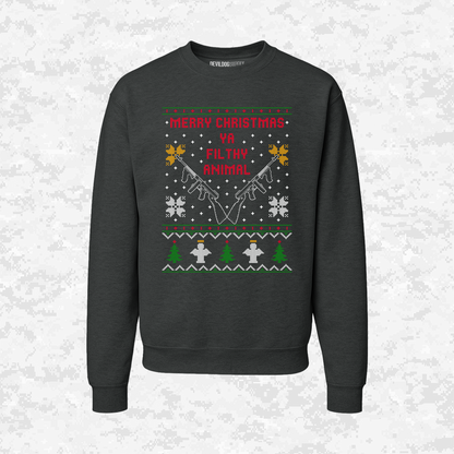 Merry Christmas | Ya Filthy Animal | Ugly Christmas Sweaters
