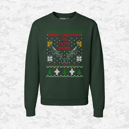 Merry Christmas | Ya Filthy Animal | Ugly Christmas Sweaters