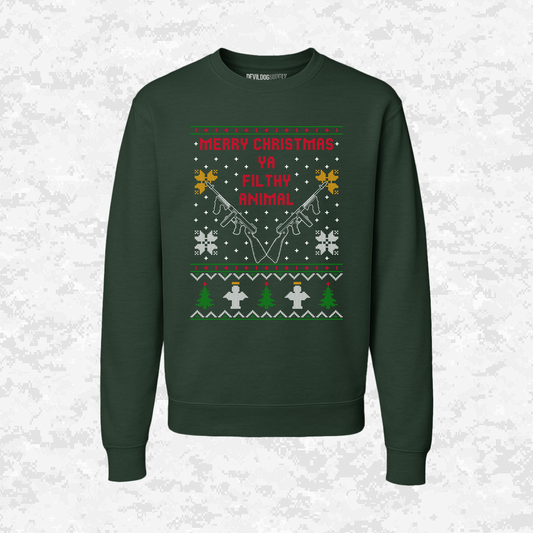 Merry Christmas | Ya Filthy Animal | Ugly Christmas Sweaters