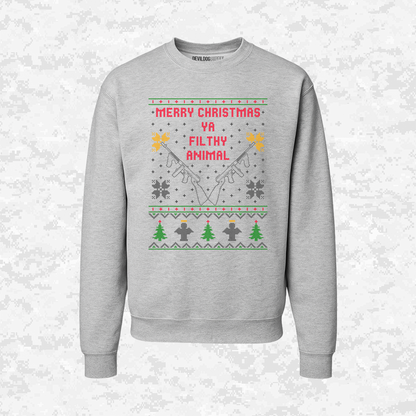 Merry Christmas | Ya Filthy Animal | Ugly Christmas Sweaters