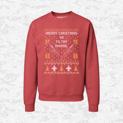 Merry Christmas | Ya Filthy Animal | Ugly Christmas Sweaters