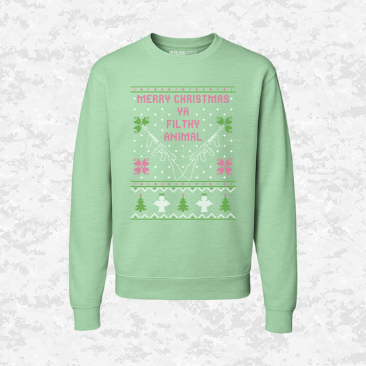 Merry Christmas | Ya Filthy Animal | Ugly Christmas Sweaters