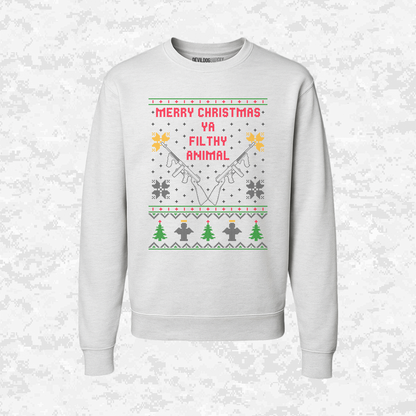 Merry Christmas | Ya Filthy Animal | Ugly Christmas Sweaters
