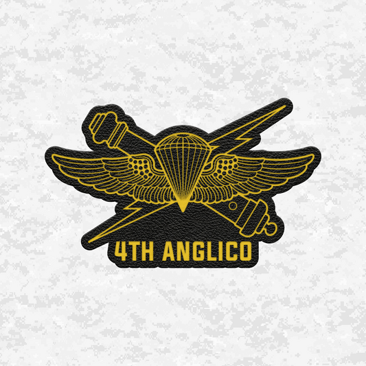 4th ANGLICO | Air Naval Fire | Leather Patch | Velcro Backed