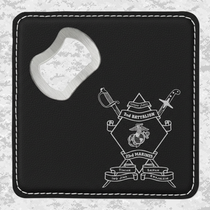 2nd Battalion 23rd Marines Unit "Prepared and Professional" #2 | Leather Coaster & Opener