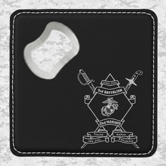 2nd Battalion 23rd Marines Unit "Prepared and Professional" #2 | Leather Coaster & Opener