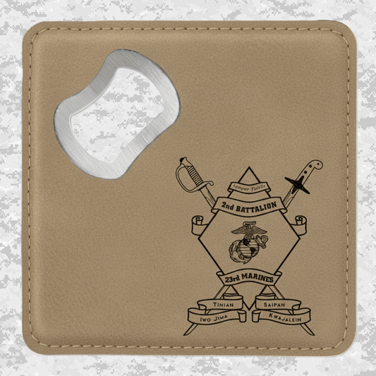 2nd Battalion 23rd Marines Unit "Prepared and Professional" #2 | Leather Coaster & Opener