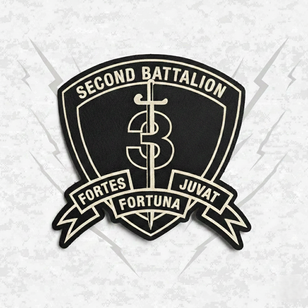 Leather Patch | 2nd Battalion 3rd Marines "Island Warriors" | Velcro Backed | Brown / Black