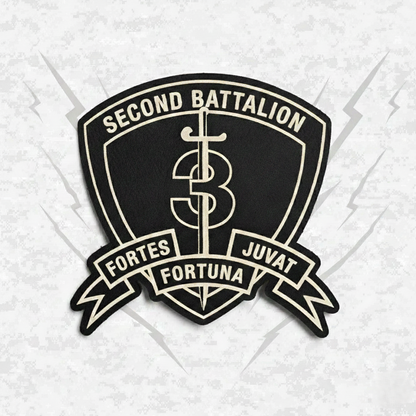 Leather Patch | 2nd Battalion 3rd Marines "Island Warriors" | Velcro Backed | Brown / Black
