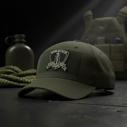 Leather Patch | 2nd Battalion 3rd Marines "Island Warriors" | Velcro Backed | Brown / Black