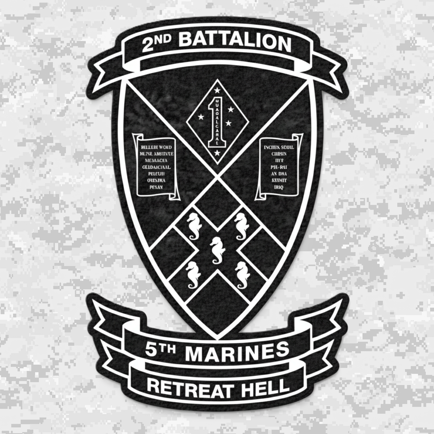 Leather Patch | 2nd Battalion 5th Marines Unit "Marauders" | Velcro Backed | Brown / Black