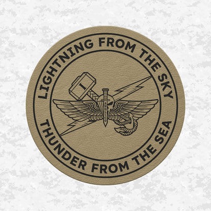 1st ANGLICO | Lightning From The Sky, Thunder From The Sea | Leather Patch | Velcro Backed