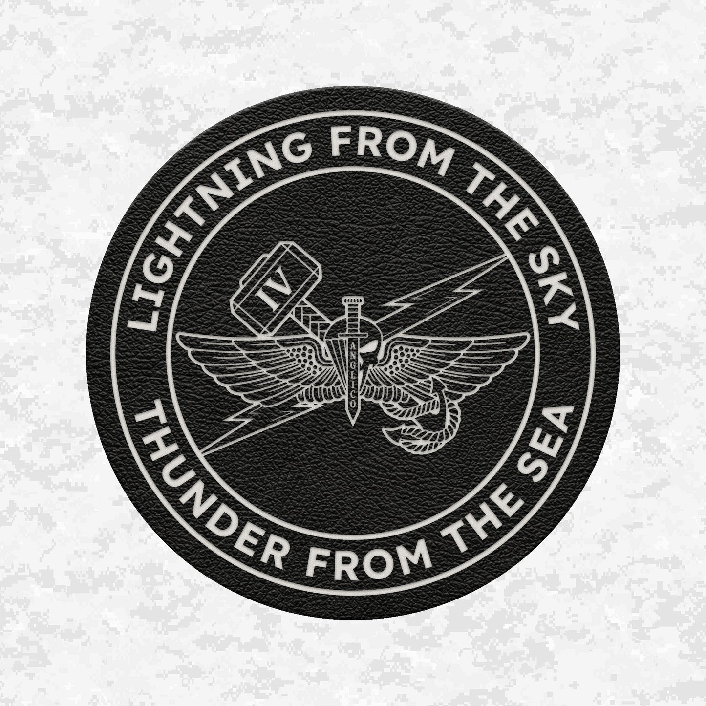 4th ANGLICO | Lightning From The Sky, Thunder From The Sea | Leather Patch | Velcro Backed
