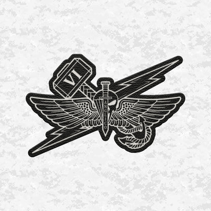 6th ANGLICO | Sky Lightning & Sea Thunder | Leather Patch | Velcro Backed