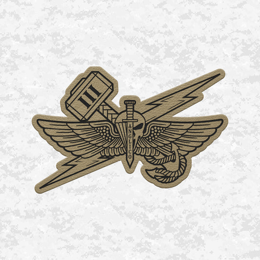 3rd ANGLICO | Sky Lightning & Sea Thunder | Leather Patch | Velcro Backed