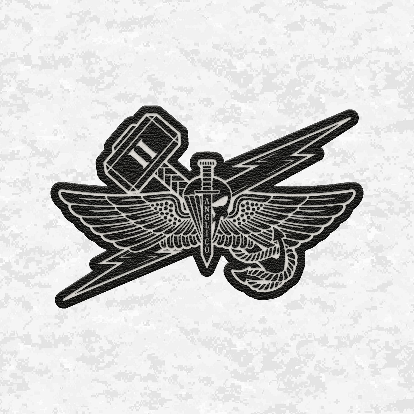 2nd ANGLICO | Sky Lightning & Sea Thunder | Leather Patch | Velcro Backed
