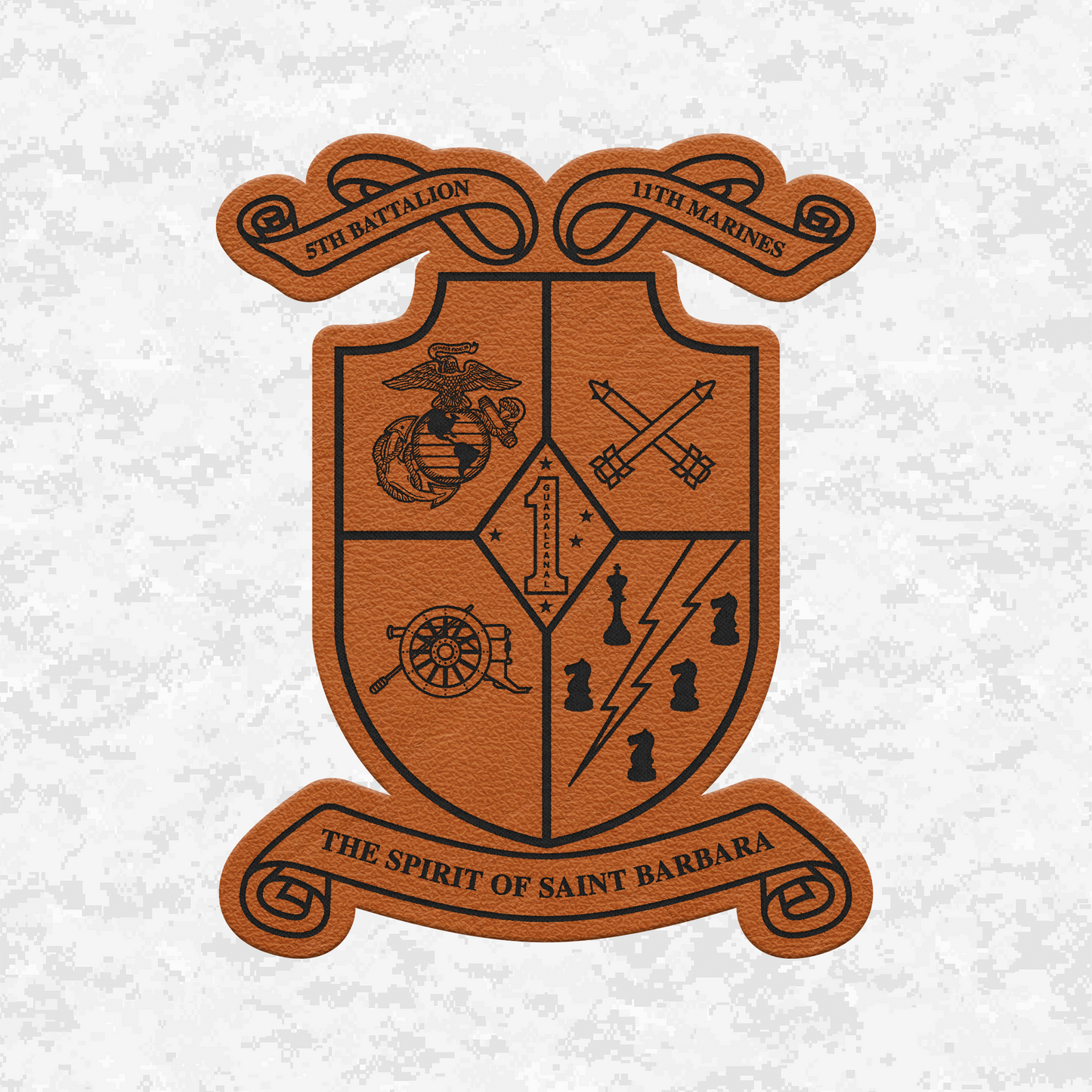 5th Battalion 11th Marines Unit "Steel Rain" #2 | Leather Patch | Velcro Backed
