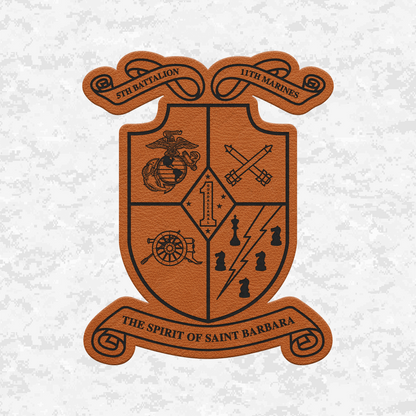 5th Battalion 11th Marines Unit "Steel Rain" #2 | Leather Patch | Velcro Backed