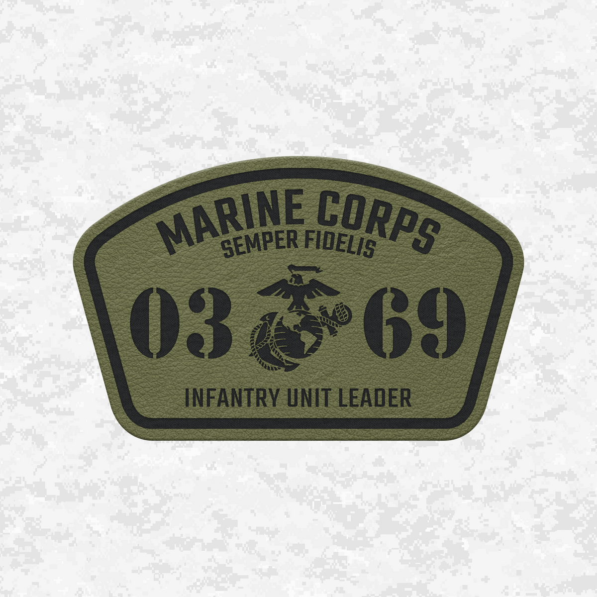 MOS 0369 Infantry Unit Leader | Leather Patch | Velcro Backed