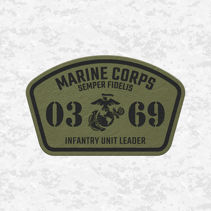 MOS 0369 Infantry Unit Leader | Leather Patch | Velcro Backed