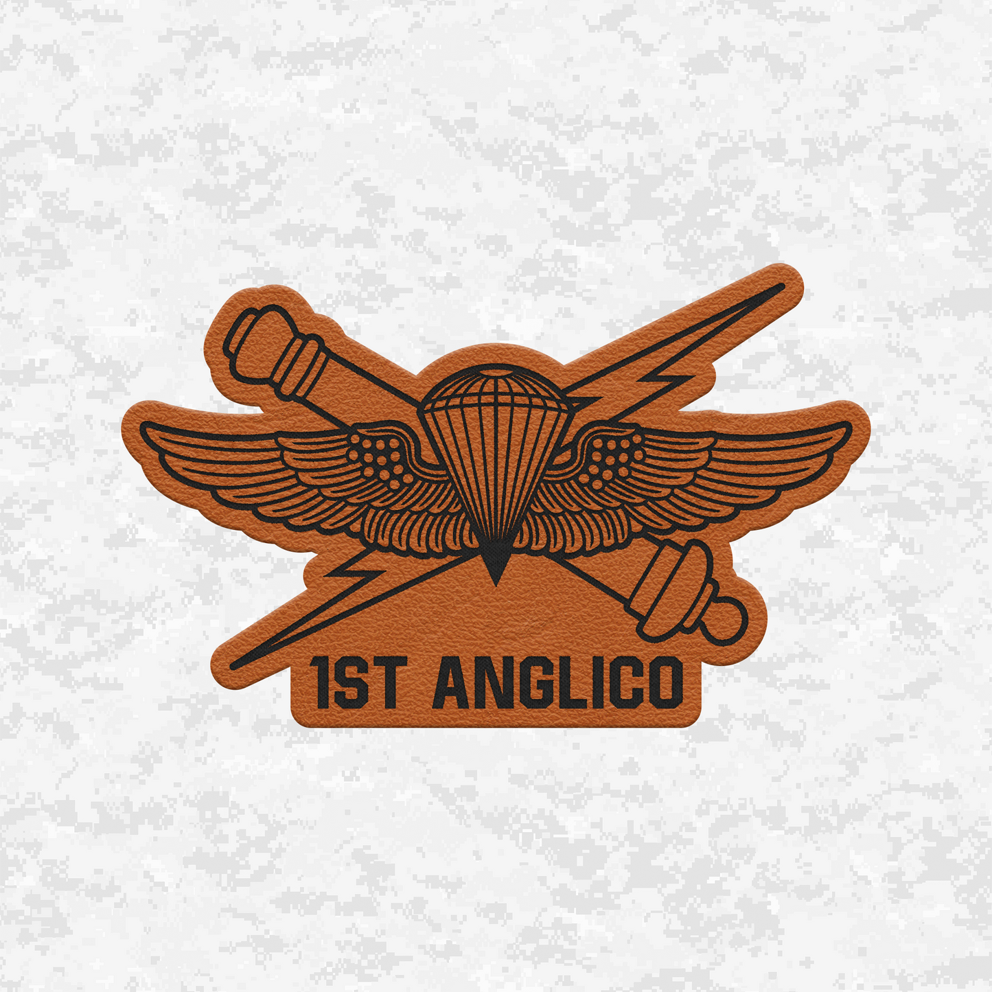 1st ANGLICO | Air Naval Fire | Leather Patch | Velcro Backed