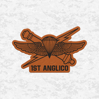 1st ANGLICO | Air Naval Fire | Leather Patch | Velcro Backed