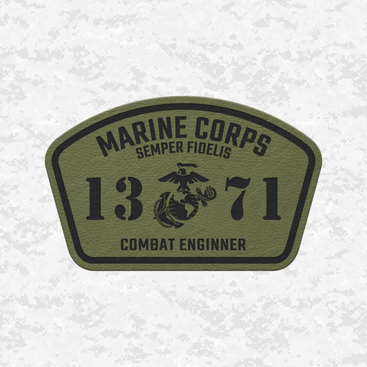 MOS 1371 Combat Engineer | Leather Patch | Velcro Backed