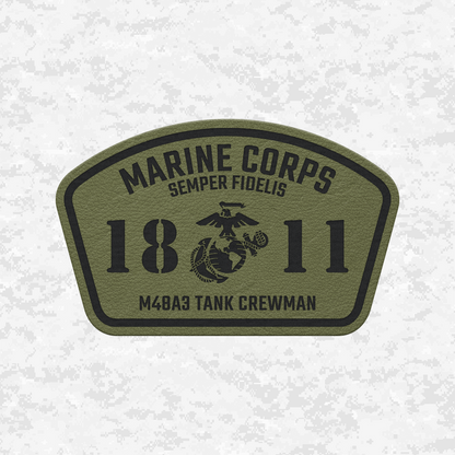 MOS 1811 M48A3 Tank Crewman | Leather Patch | Velcro Backed