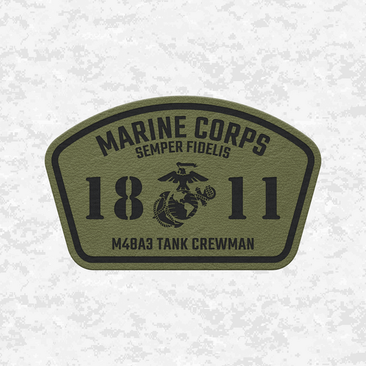 MOS 1811 M48A3 Tank Crewman | Leather Patch | Velcro Backed